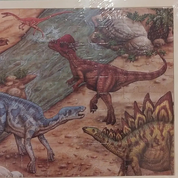 100-Piece Dinosaur Puzzle on Wooden Backing NWT - Picture 3 of 5